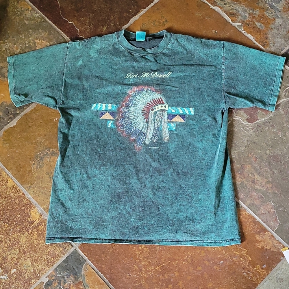 Vintage Native American Headdress Graphic H.L. Miller single stitch T-shirt